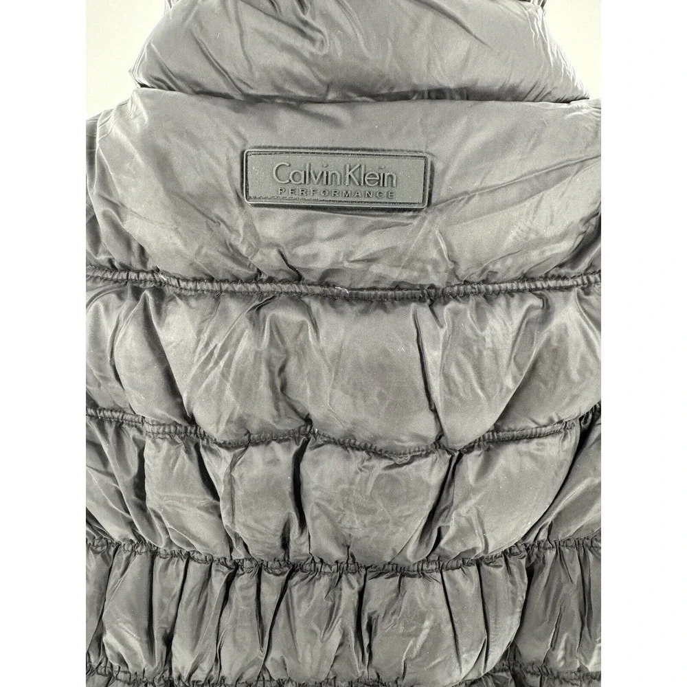 Calvin Klein Vest Sz M Black Duck Down Puffer Quilted Performance Pockets - Picture 4 of 11